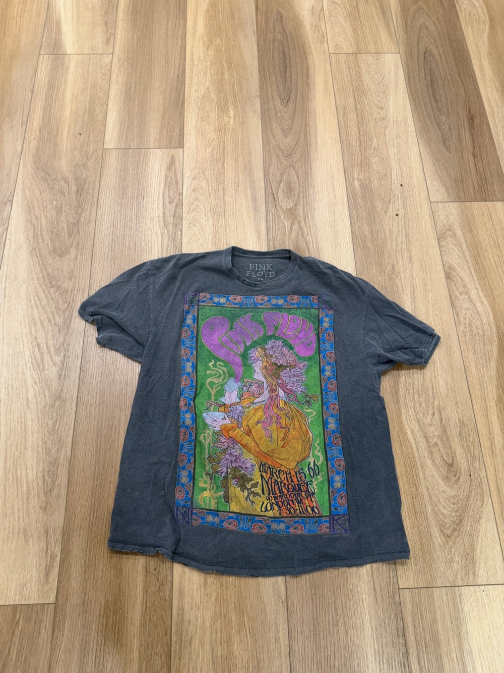 Pink Floyd oversized Black Tee with Multicolor Psychedelic Print